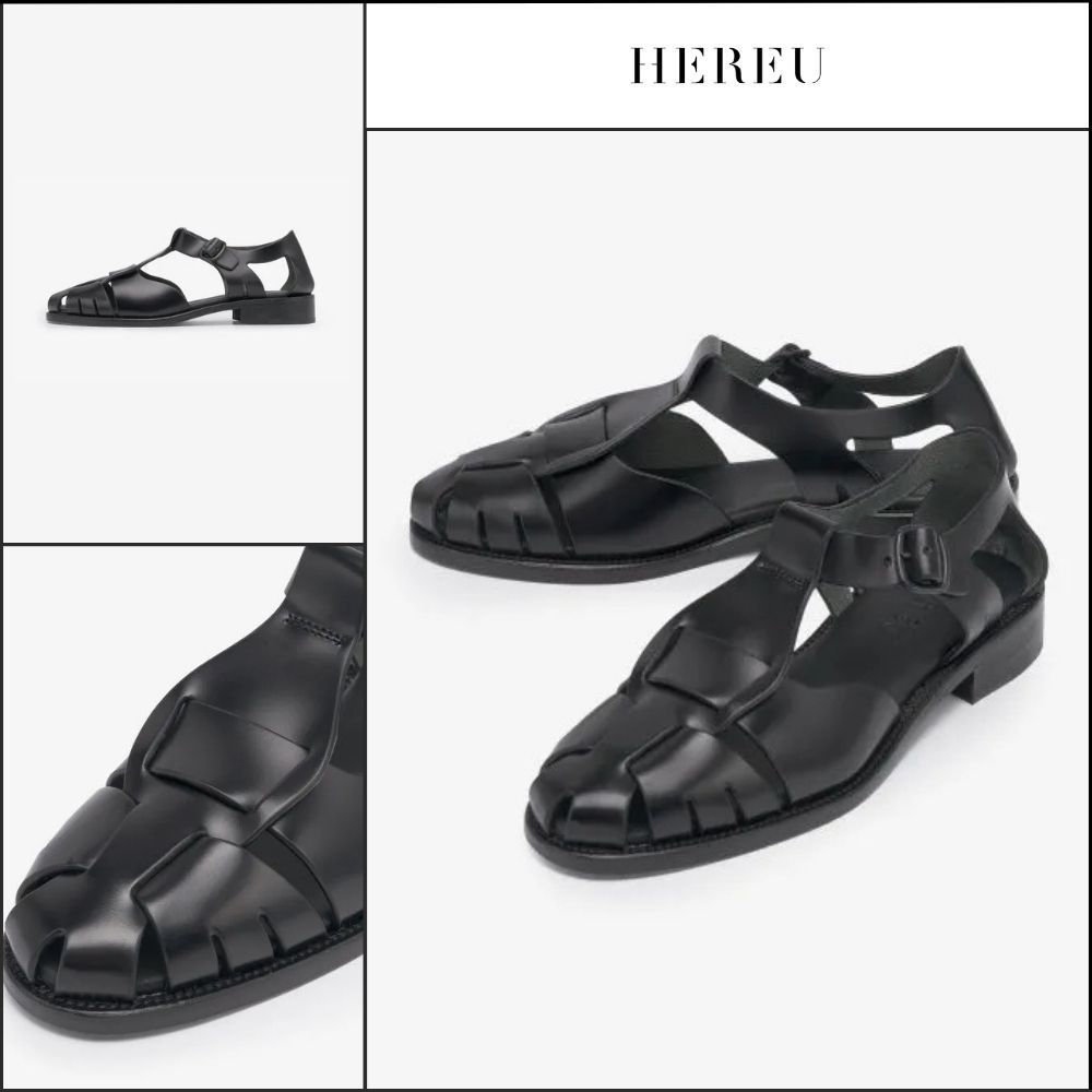 【HEREU】Pesca Cut Out Sandals Black