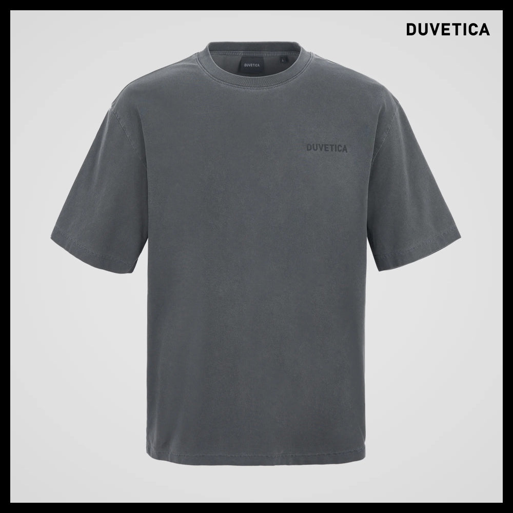 【DUVETICA】Cutro Dark Charcoal Gray Mens Short Sleeve T