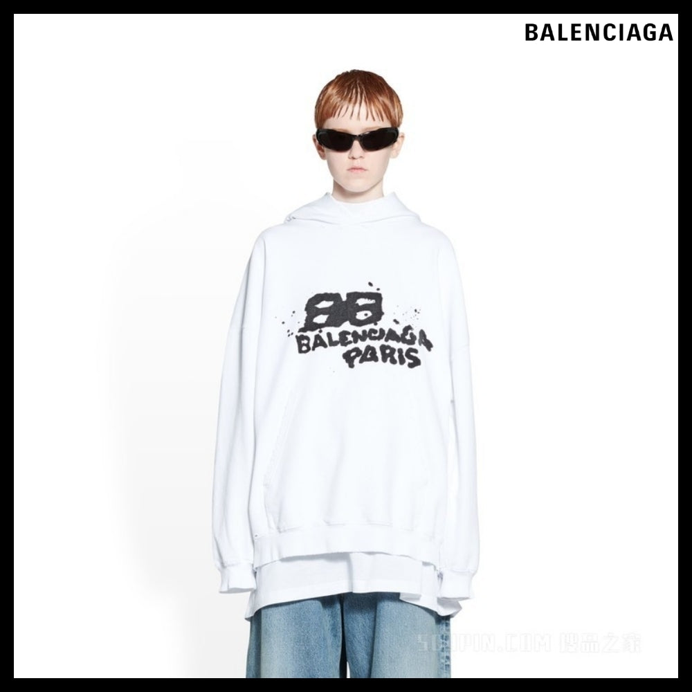 【BALENCIAGA】Hand Drawn BB Icon Large Fit Hoodie