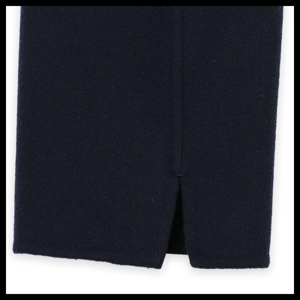 【S Max Mara】 Women Poldo Belted Wool Long Coat Navy