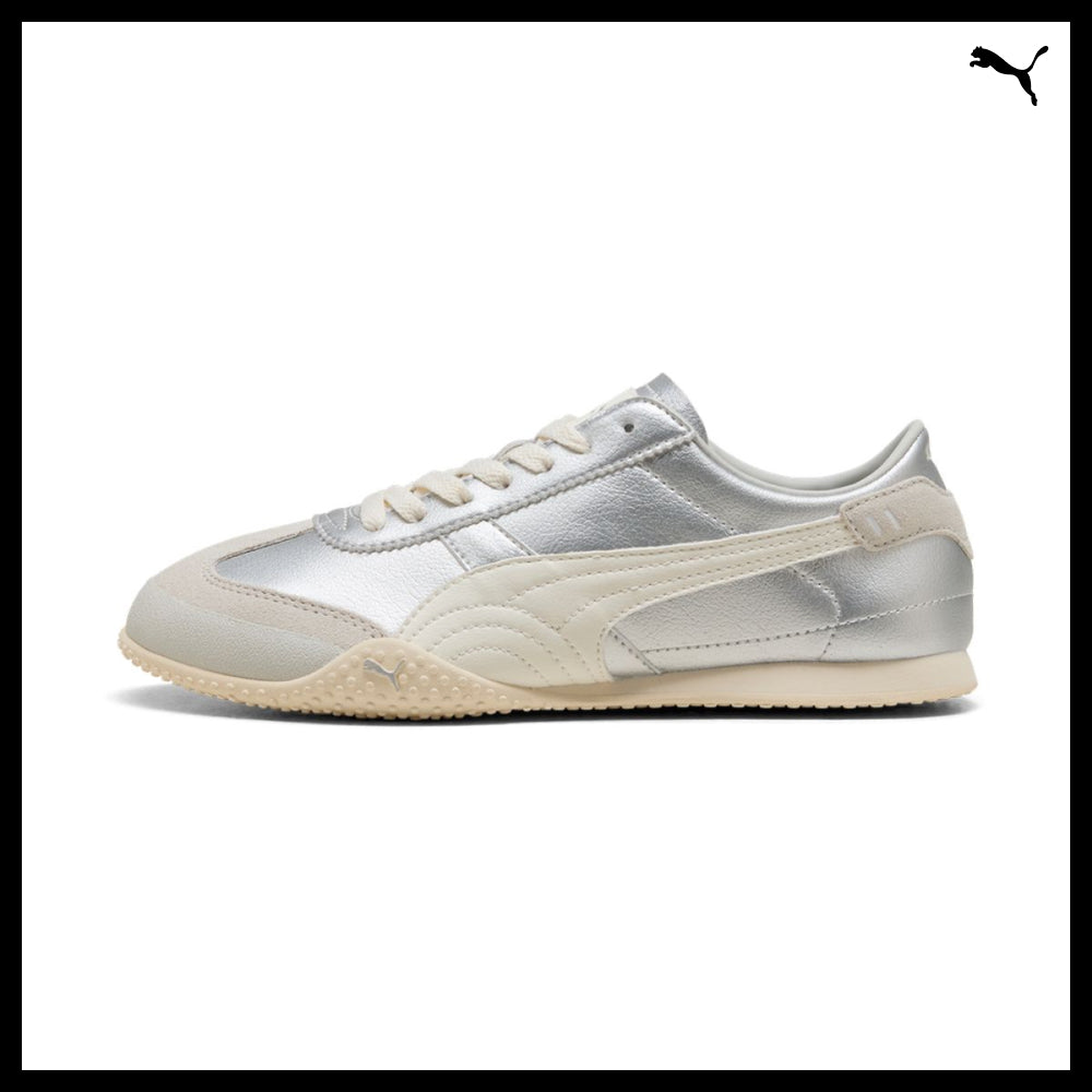 【PUMA】Bella UT Leather Silver Ivory Sneakers