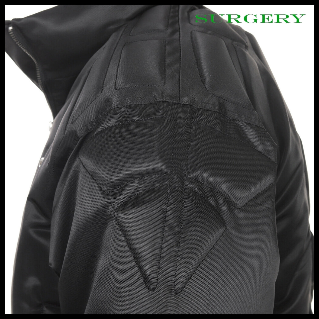 【SURGERY】Biker Embossing Puffer Jacket Black