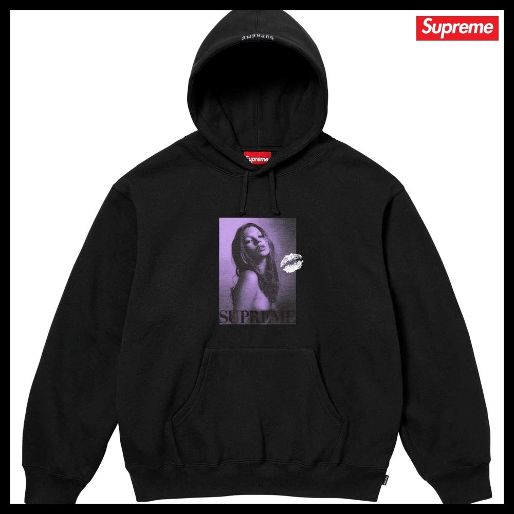 【Supreme】Kate Moss Hooded Sweatshirt Black 24FW