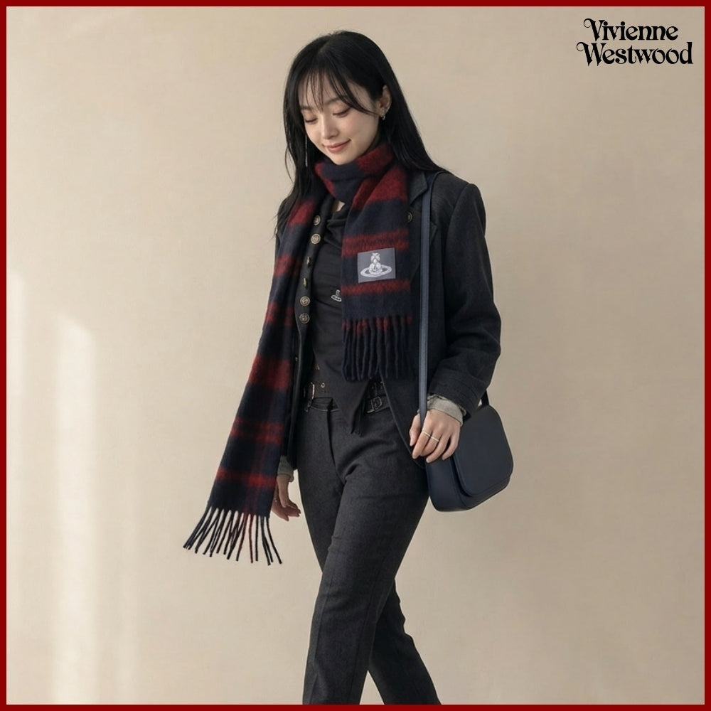 【Vivienne Westwood】 Chunky Stripe Knit Scarf