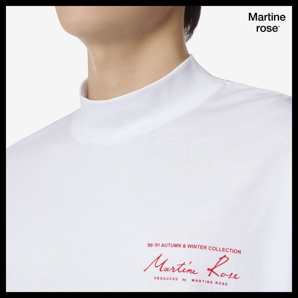 ◆MARTINE ROSE◆ ロゴ ハイネック Tシャツ ホワイト ブランド