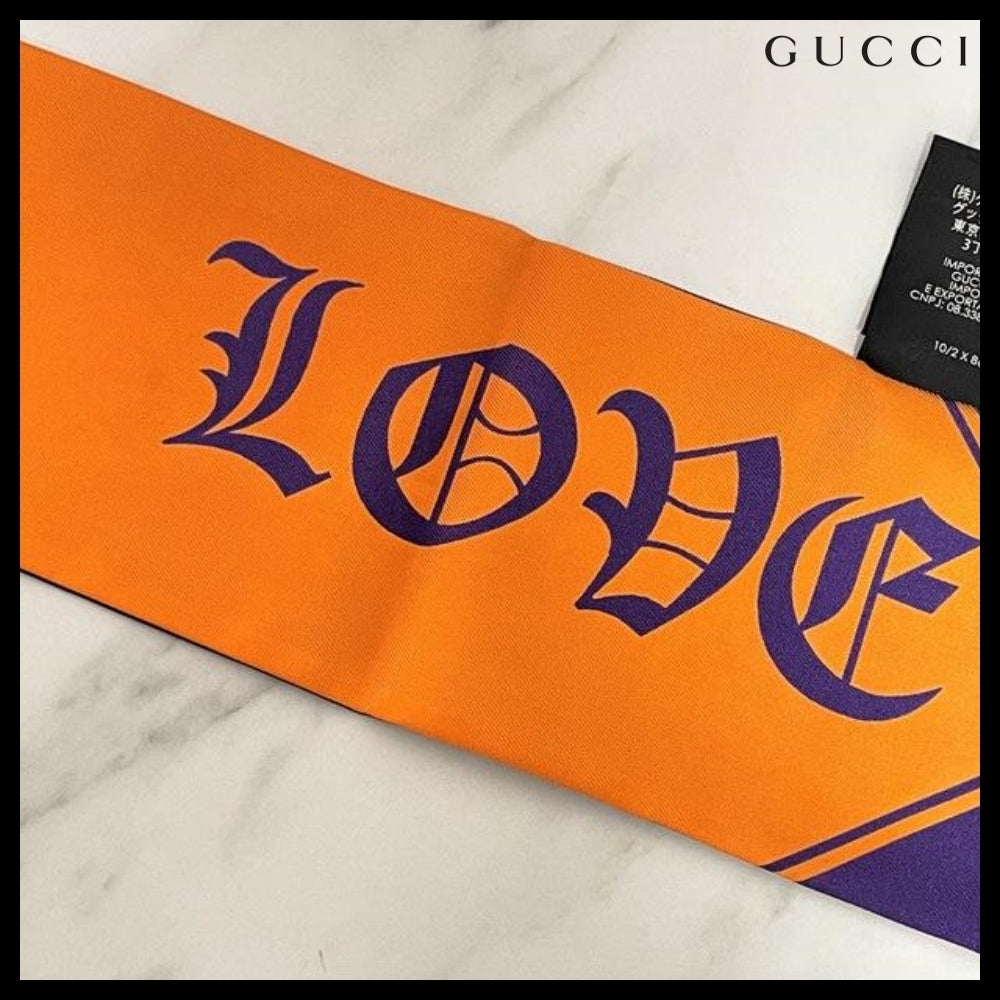 GUCCI Blind For Love Twilly Scarf Purple
