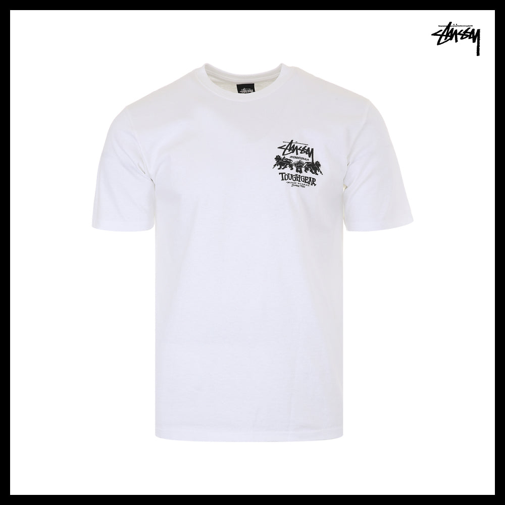 【Stussy】Tough Gear International White Short-Sleeve T-Shir