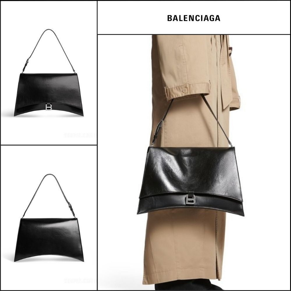 【BALENCIAGA】Crush Large Sling Bag Black