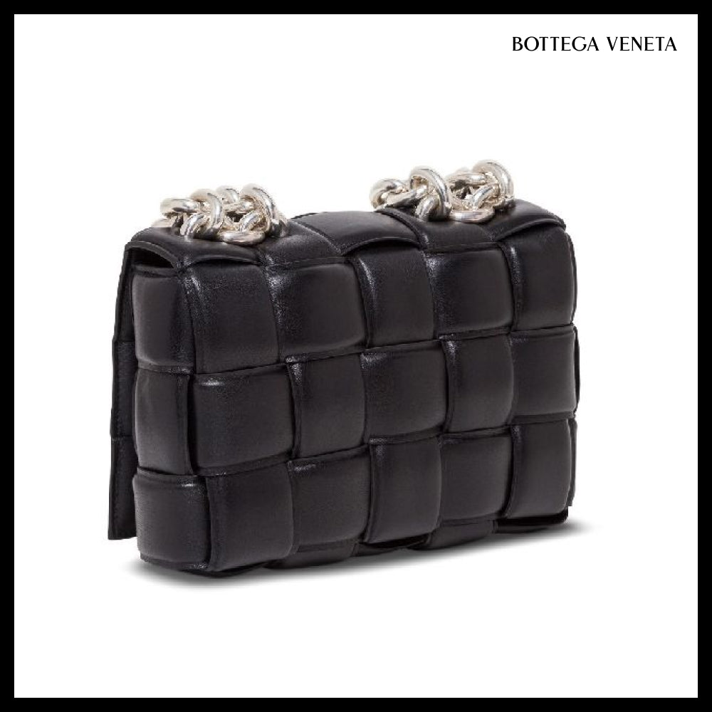 【BOTTEGA VENETA】Padded Leather Chain Cassette Bag Black