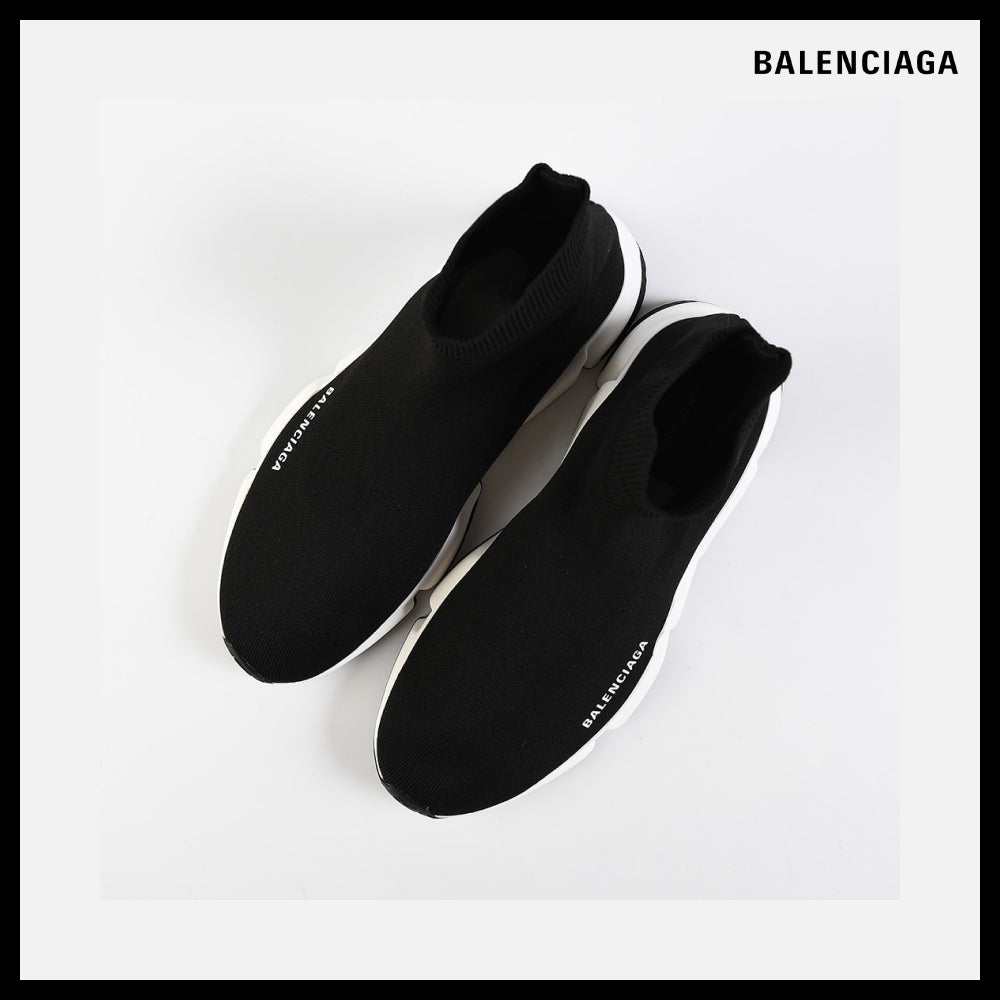 【BALENCIAGA】Speed Recycled Knit Sneaker Black White