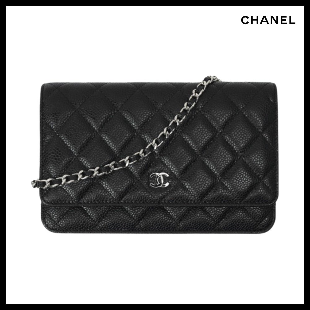【CHANEL】Classic Wallet On Chain Grained Calfskin