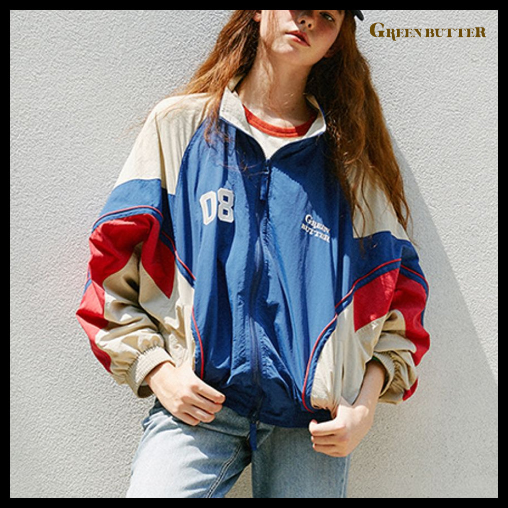 【GREEN BUTTER】Two-Way Windbreaker Jacket NAVY