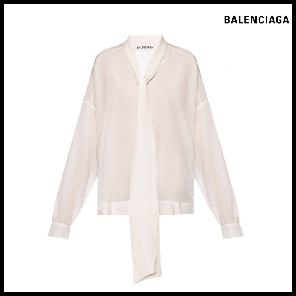 【BALENCIAGA】Fluid Vareuse White Shirt
