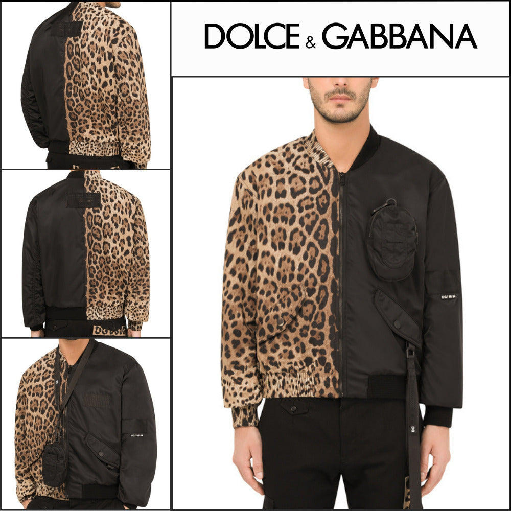 【Dolce & Gabbana】LEOPARD-PRINT COTTON AND NYLON JACKET