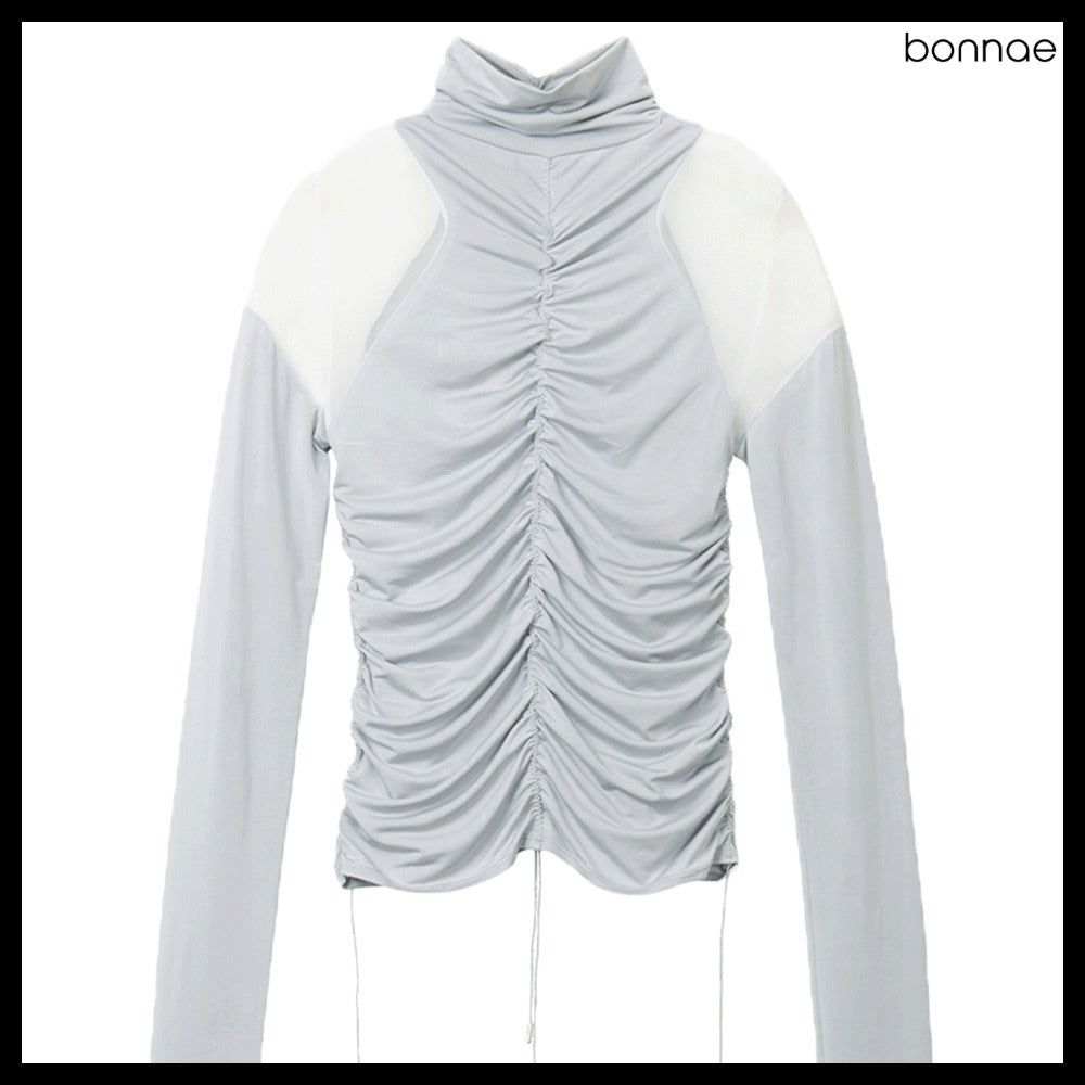 【Bonnae】Women's Angelic Shirring Top 2 Colors