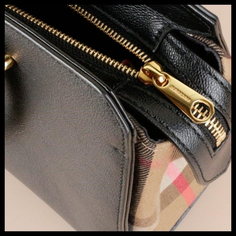 【Burberry】Banwell House Check Small Tote Bag Black