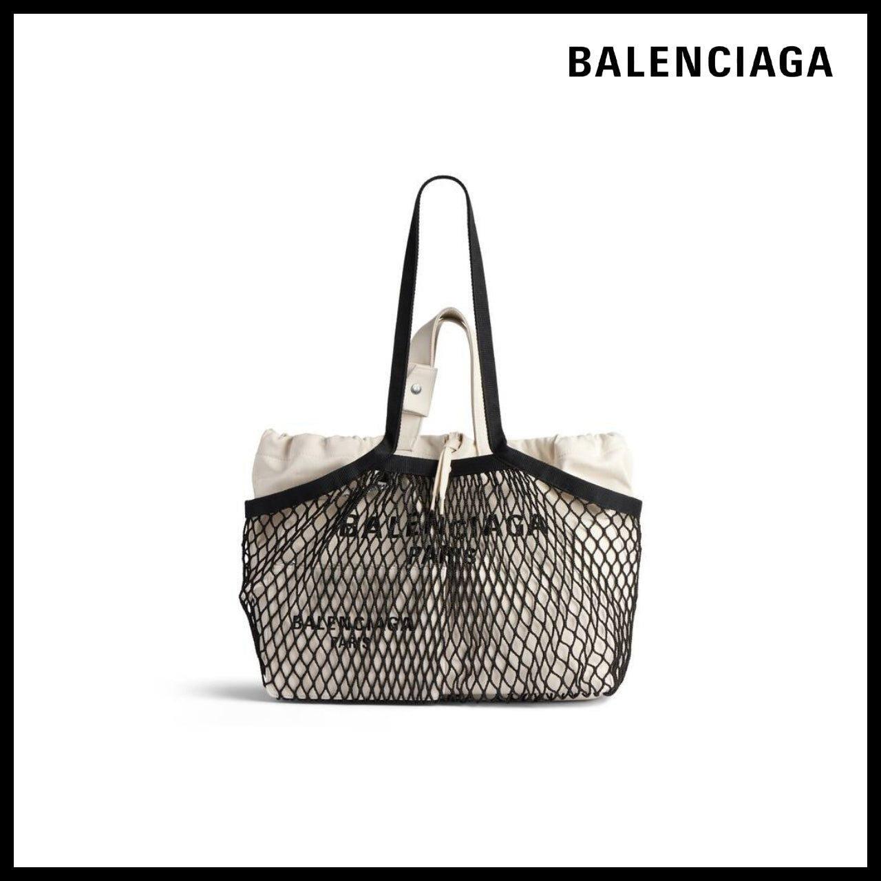 【BALENCIAGA】24/7 Medium Tote Bag Beige Black
