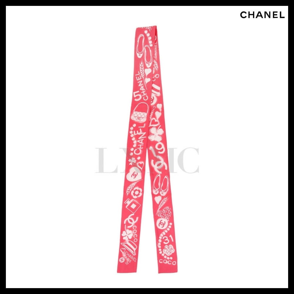 【CHANEL】Coco Mini Scarf Silk Twill Hairband