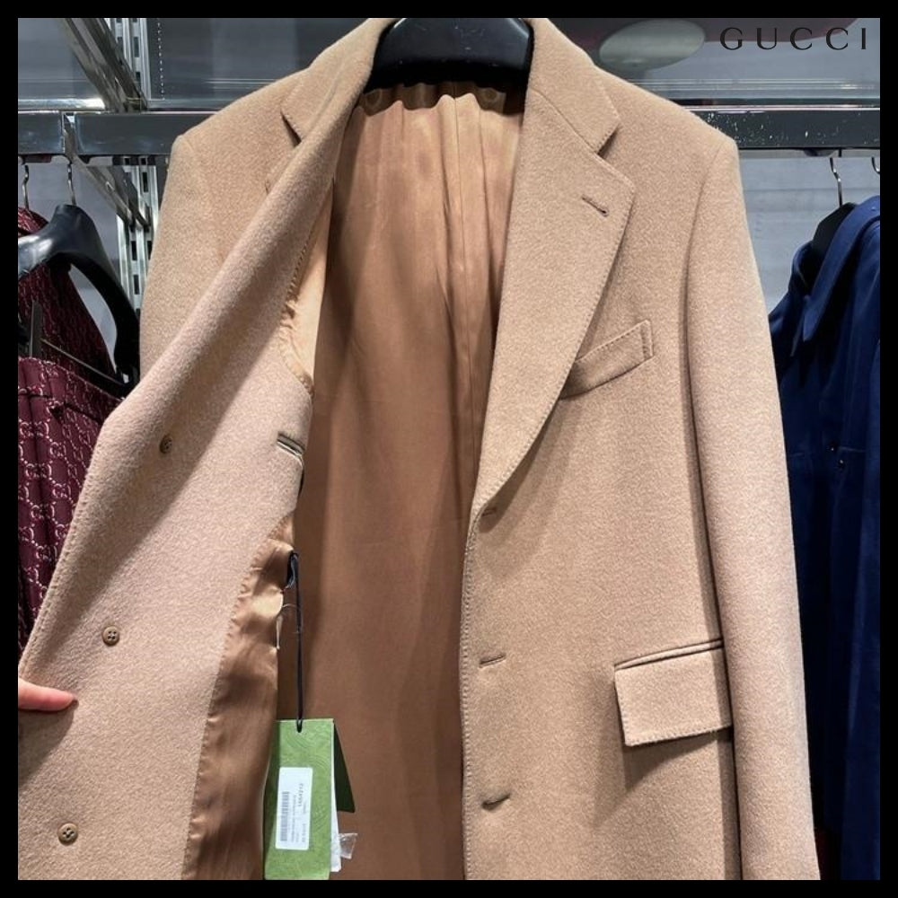 【GUCCI】Camel Hair Single Coat Beige