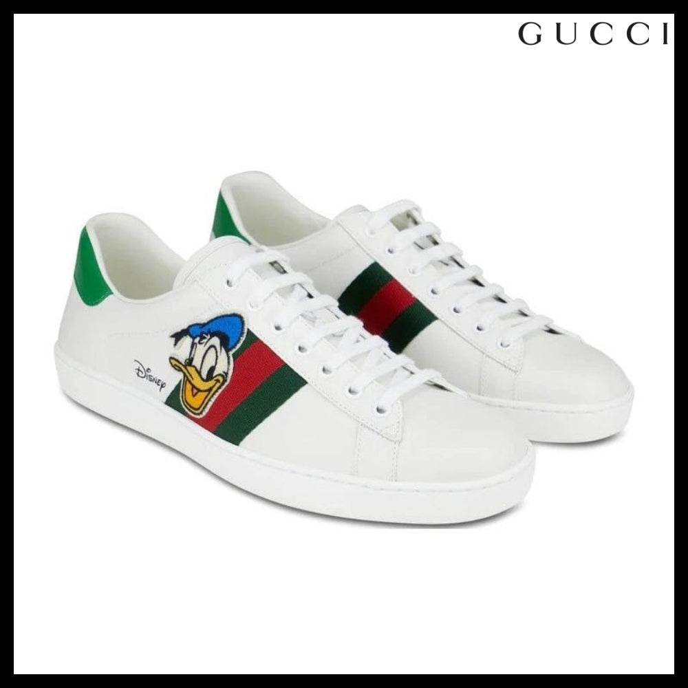 【GUCCI】Gucci X Disney Donald Duck Patch Sneakers White