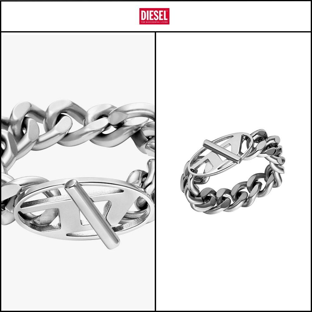 【DIESEL】D Logo Chain Ring
