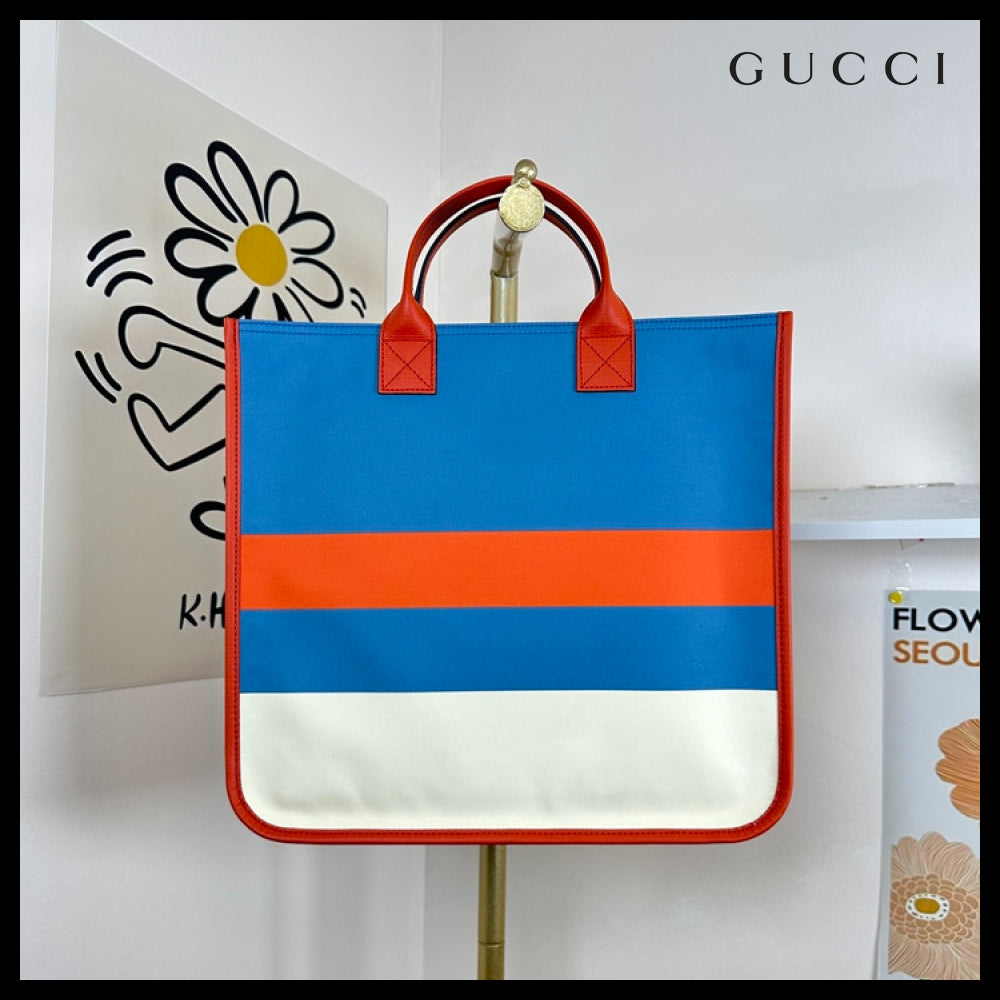 【GUCCI】 ウェブ インターロッキング ロゴ スクエア トート