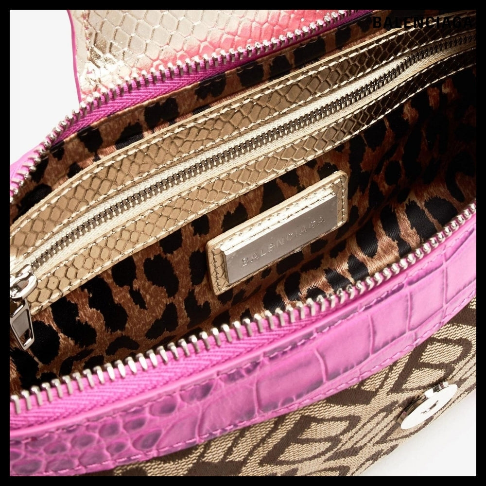 【BALENCIAGA】Essex Small Shoulder Bag Pink/Brown
