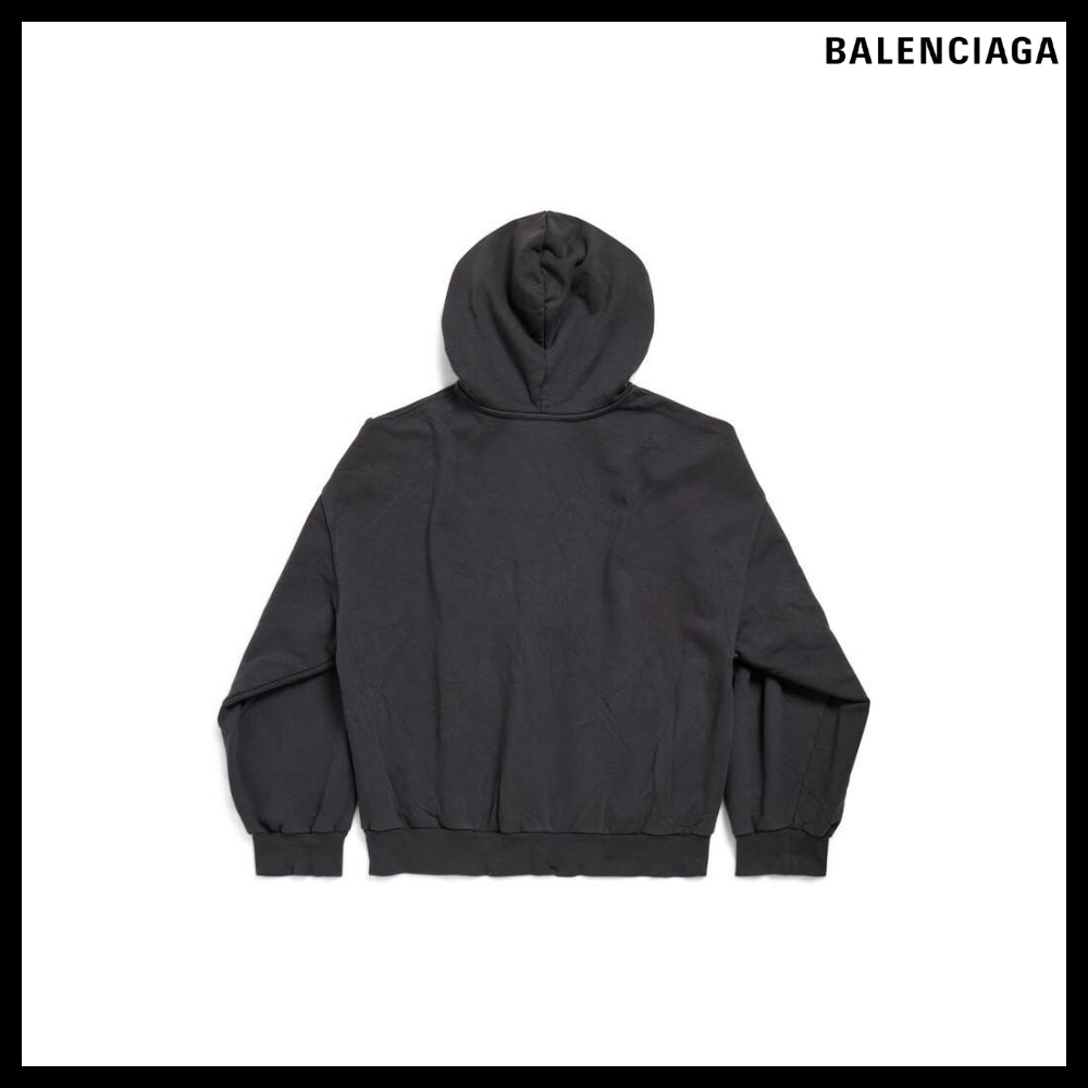 【BALENCIAGA】Ebay Zip-Up Hoodie Regular Fit Black