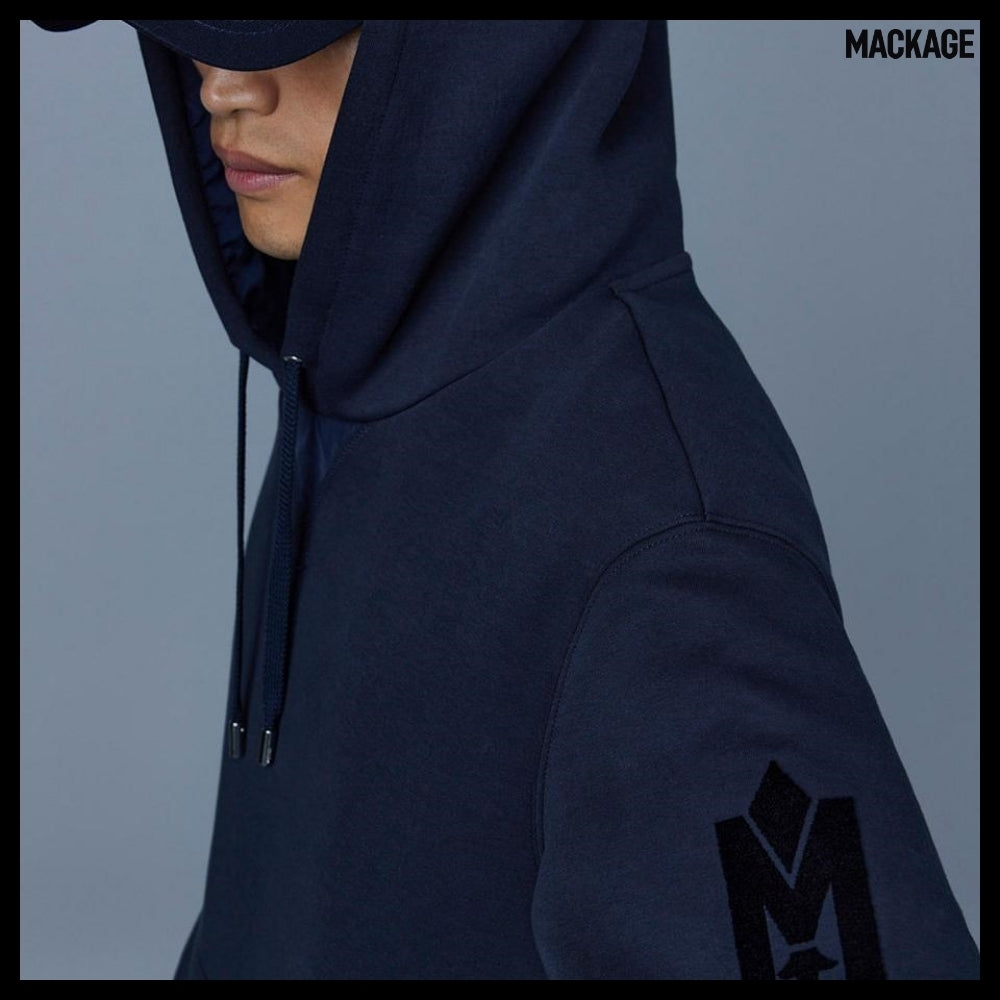 【MACKAGE】 Krys R Hooded Sweatshirt Navy Fleece