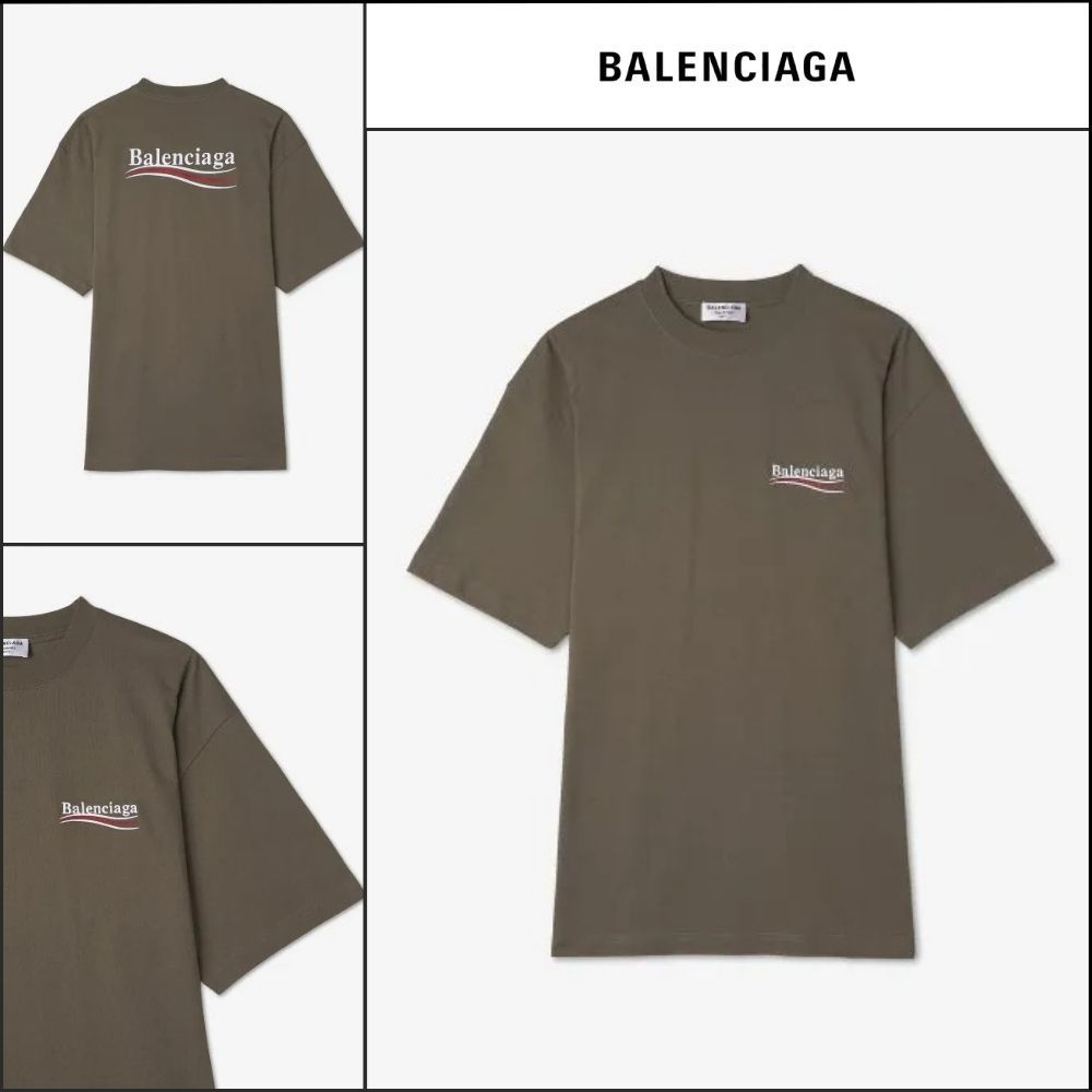 【BALENCIAGA】Campaign Large Fit T Shirt Khaki