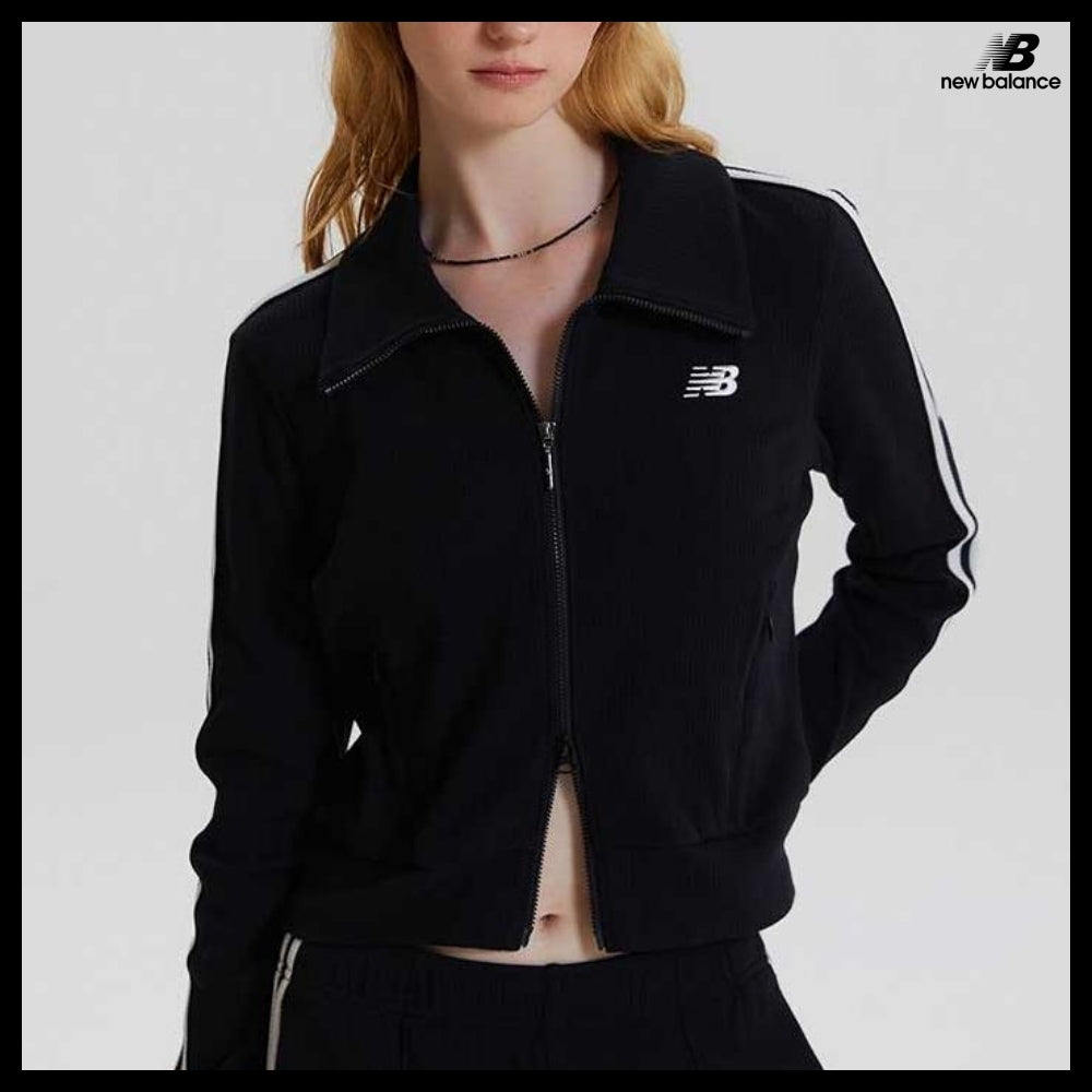 【New Balance】Women Track Ribbed Zip Up Jacket 3 Colors