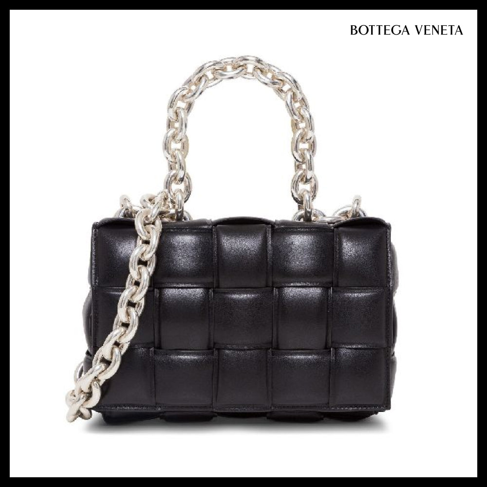【BOTTEGA VENETA】Padded Leather Chain Cassette Bag Black