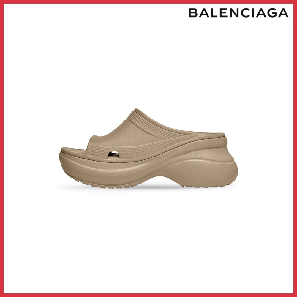 【Balenciaga】Pool Crocs Slide Sandal Beige