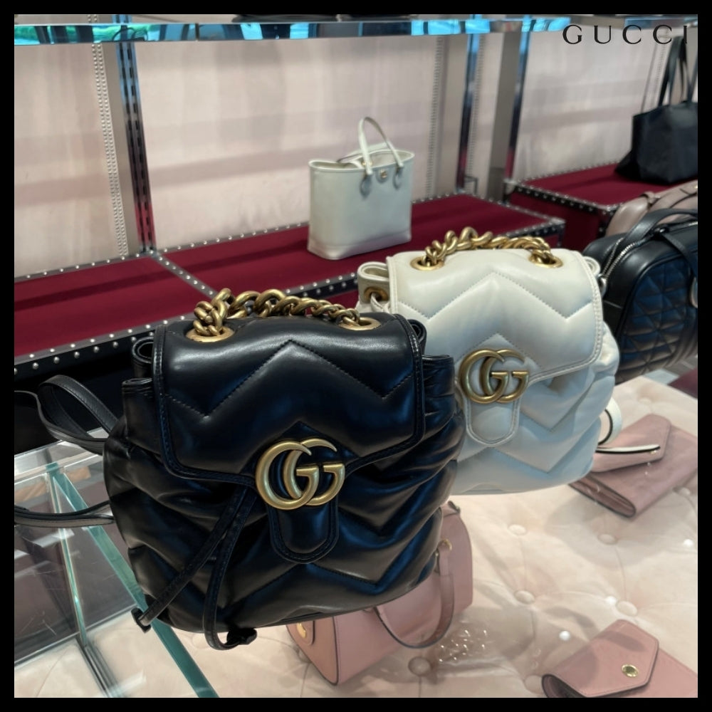 【GUCCI】Chevron Matelasse Backpack