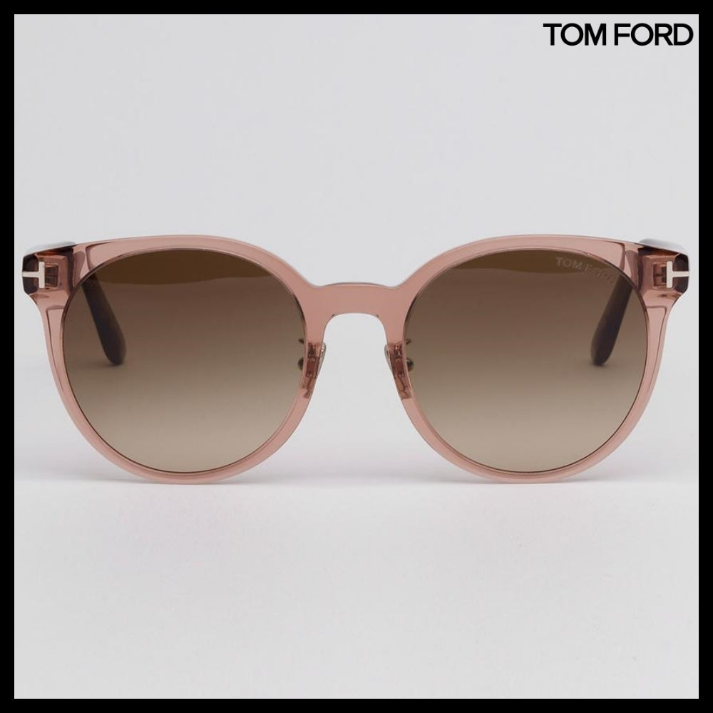 【TOM FORD】Round Transparent Horn-Rimmed Sunglasses