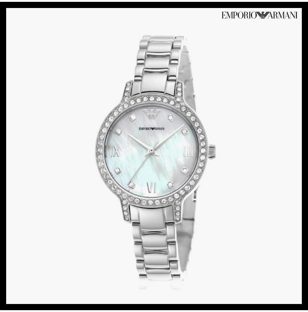 【EMPORIO ARMANI】Kieo Mother-of-Pearl Women's Metal Watch