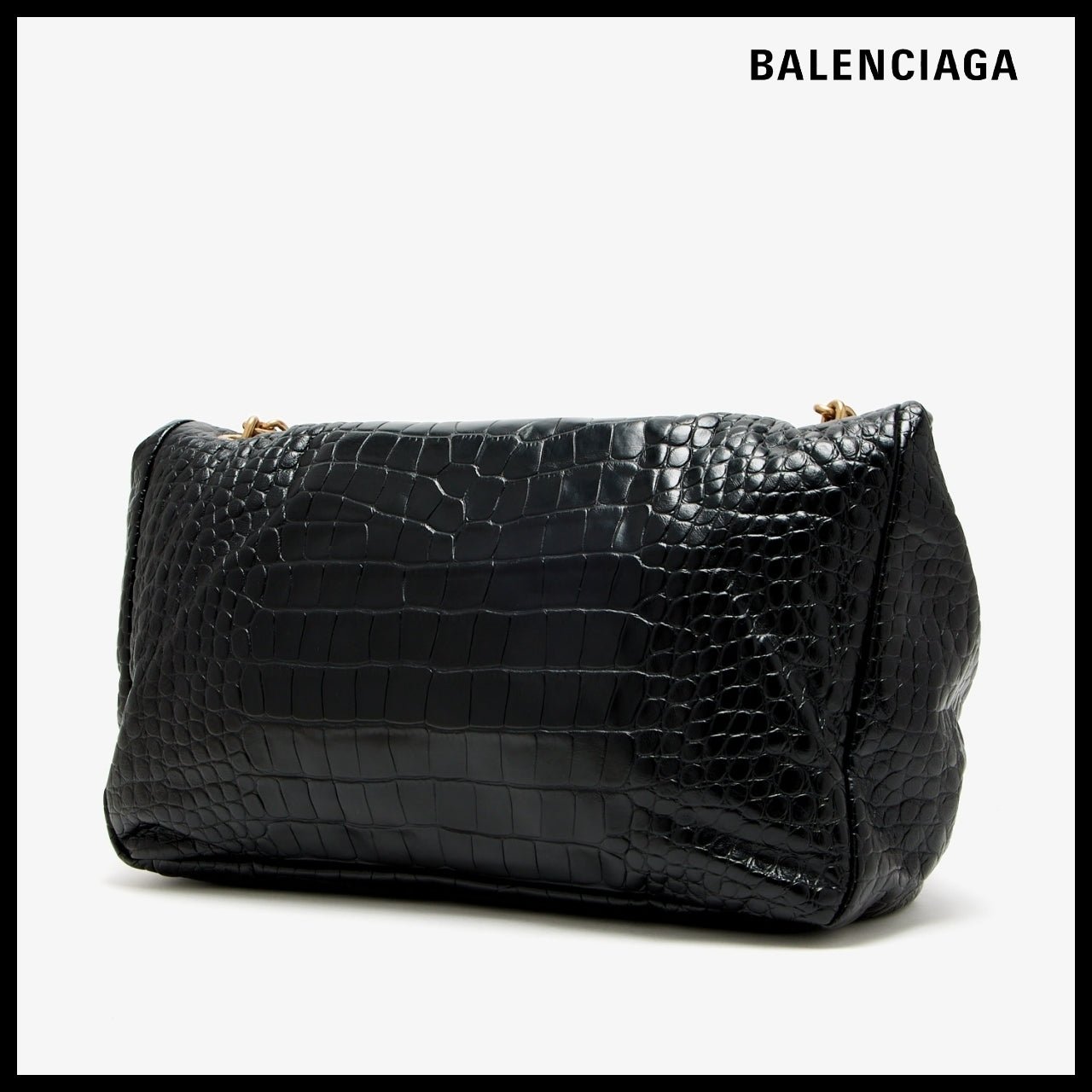 【BALENCIAGA】Monaco Medium Chain Bag Crocodile Embossed