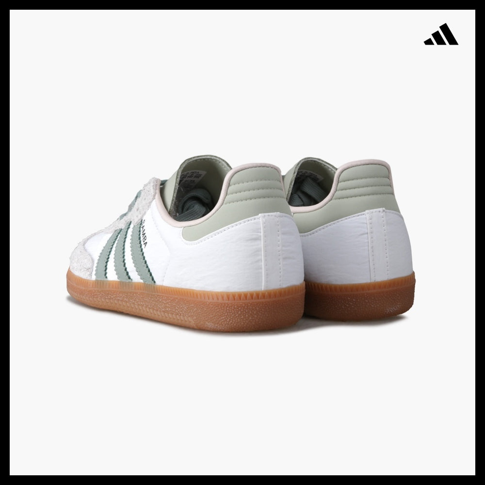 【adidas】Samba OG Cloud White Silver Green Sneakers