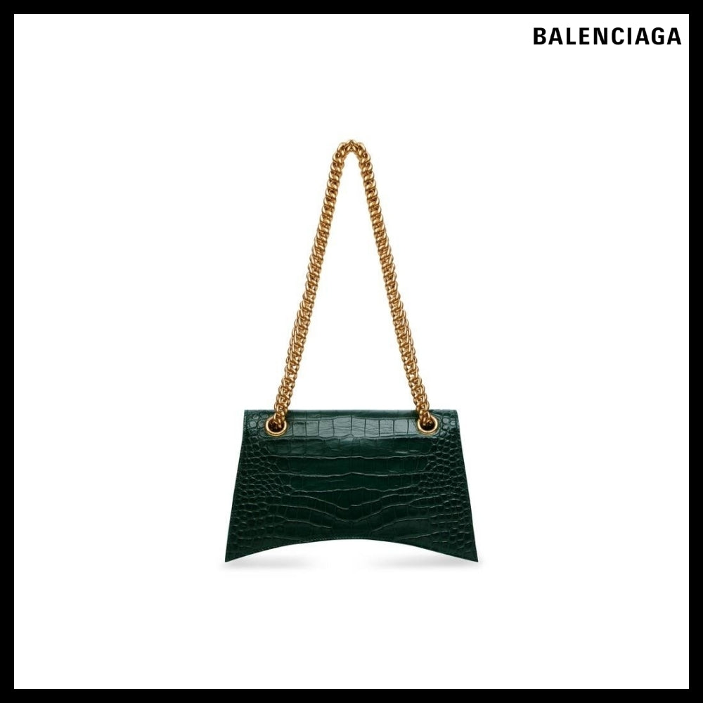 【BALENCIAGA】Crush Small Chain Bag Crocodile Embossed