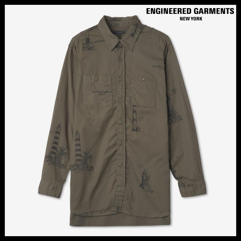 ◆Engineered Garments◆ ワークシャツ オリーブ ブランド 定番