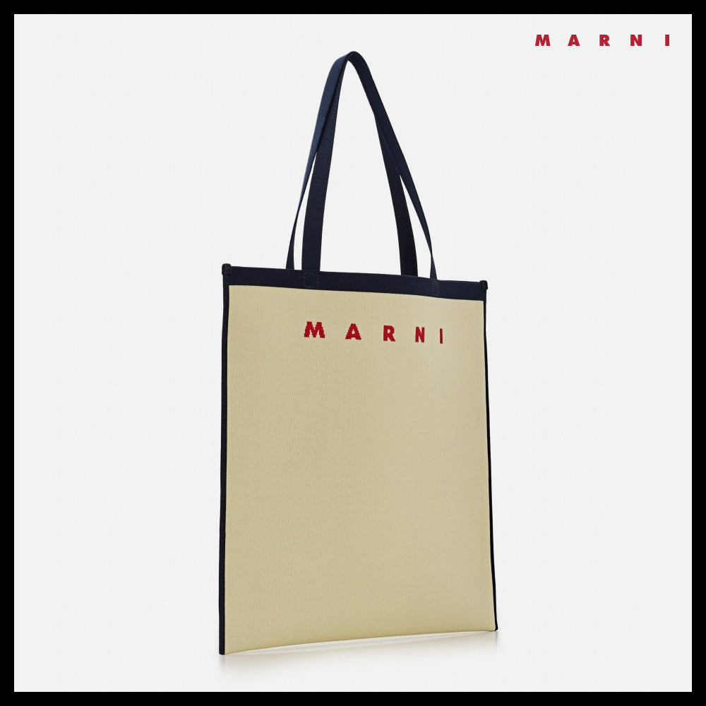 【MARNI】Logo Flat Tote Bag