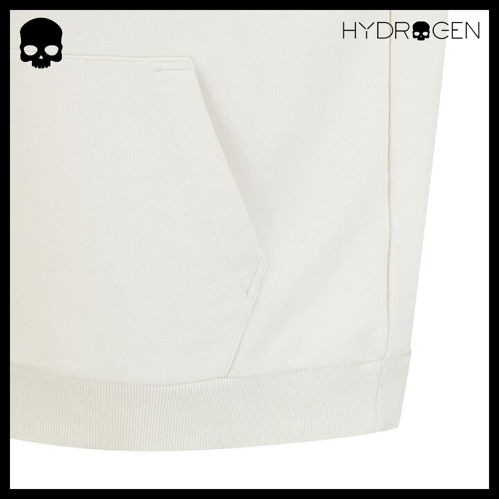 【HYDROGEN】UNI SLEEVE GRAPHIC HOODIE IVORY