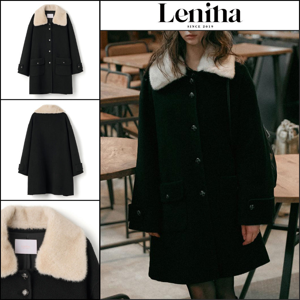 【LENINA】Perris Wool Handmade Half Coat