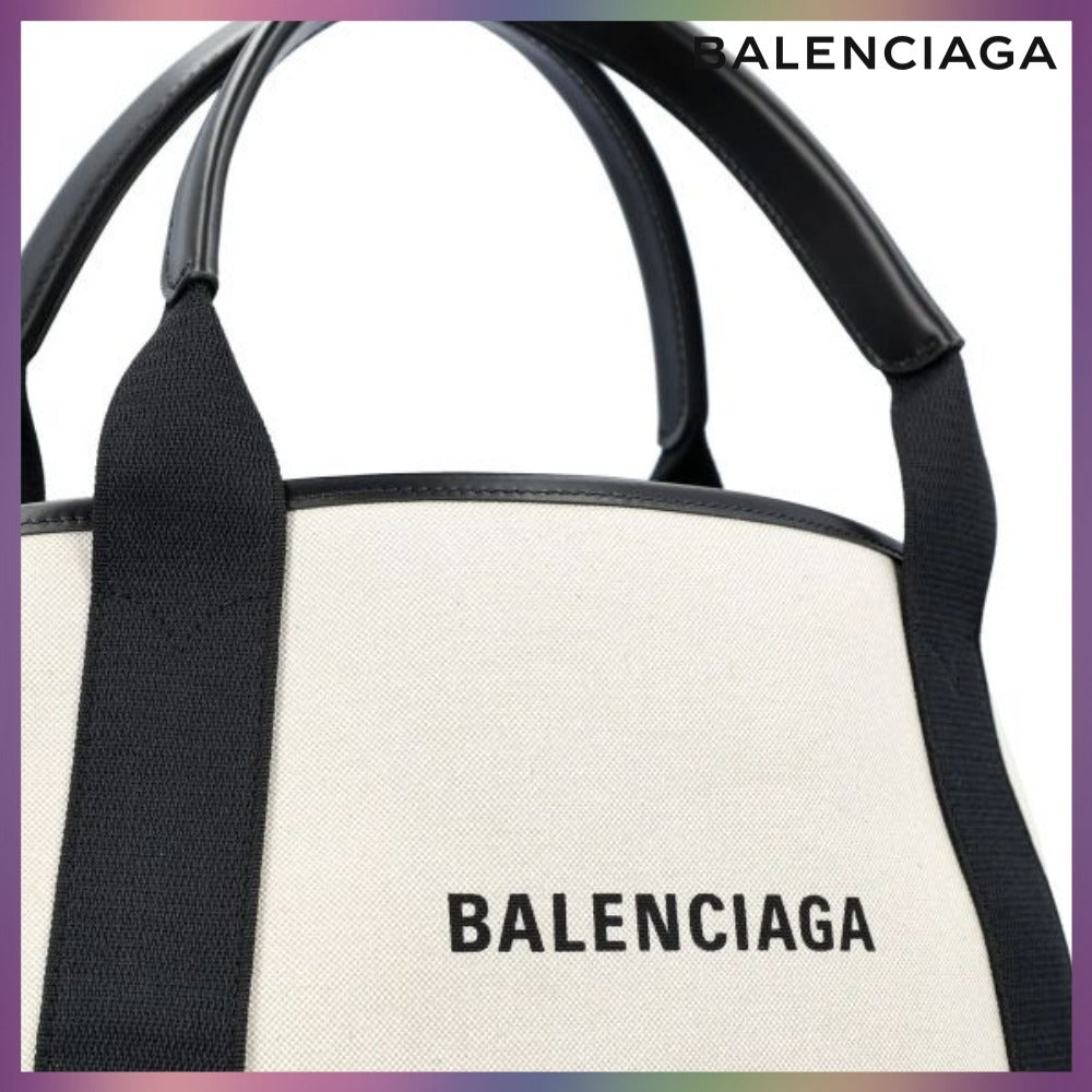 【BALENCIAGA】 LOGO CANVAS CABAS TOTE BAG