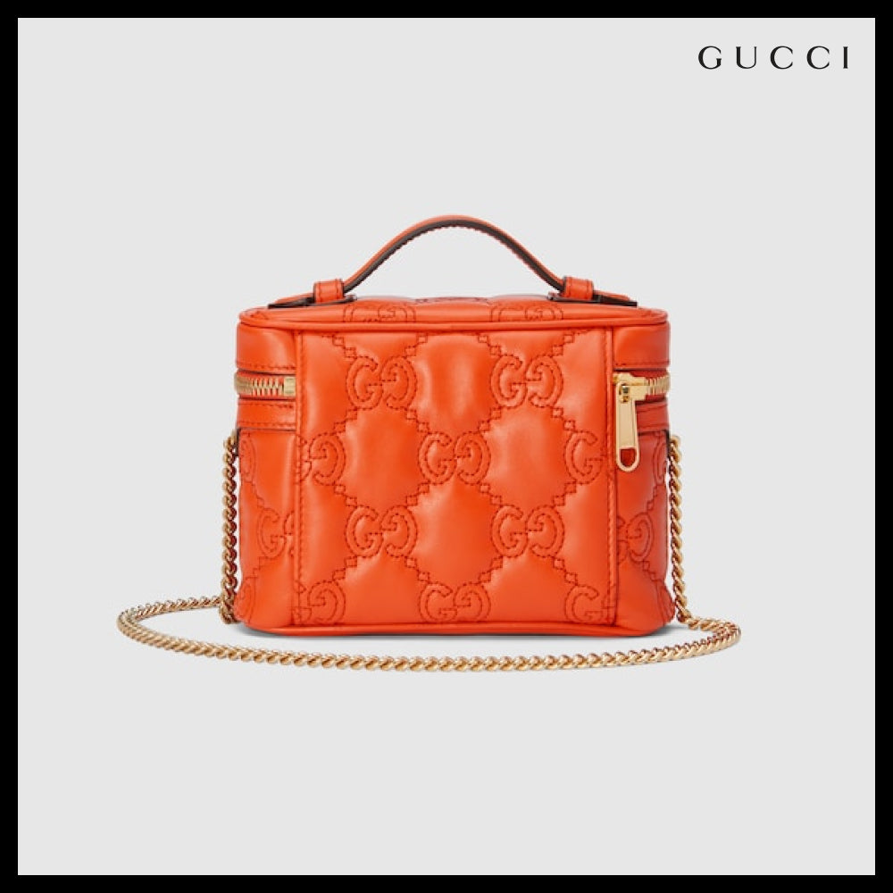 【GUCCI】GG Matelasse Top Handle Mini Bag Orange