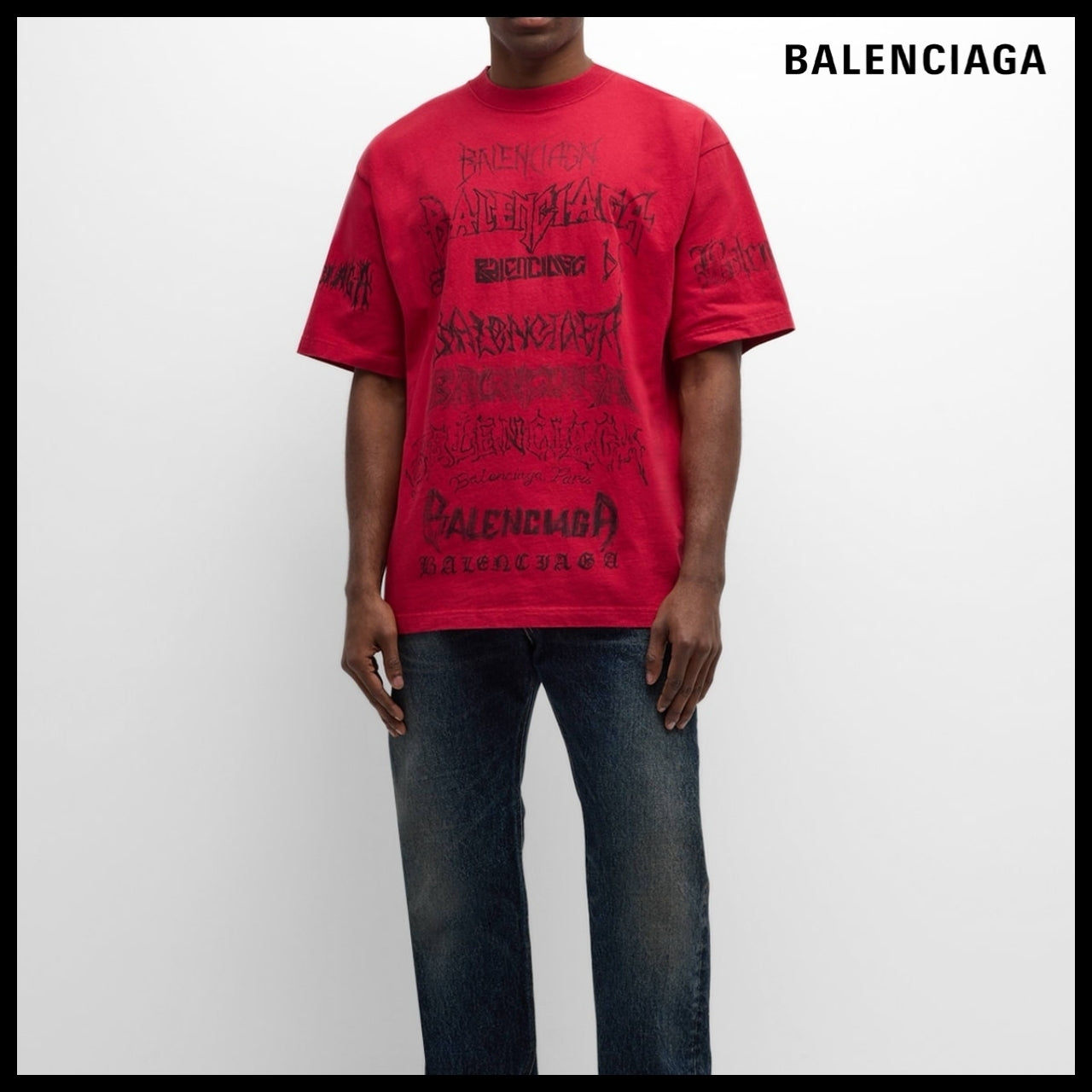 【BALENCIAGA】DIY Metal T-Shirt Large Fit Red