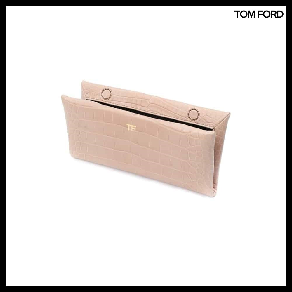 【TOM FORD】CROCODILE PINK DUST CLUTCH