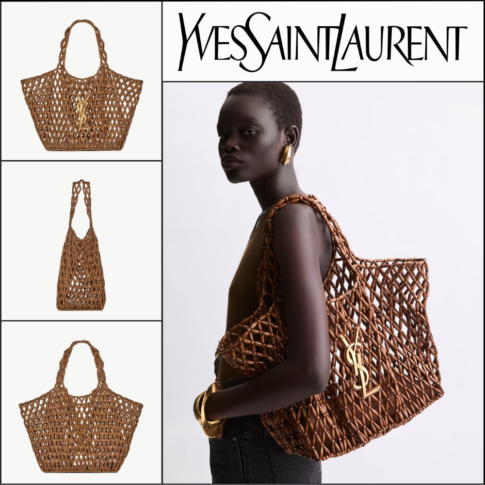【Saint Laurent】Wood Beads ICARE Medium Bag