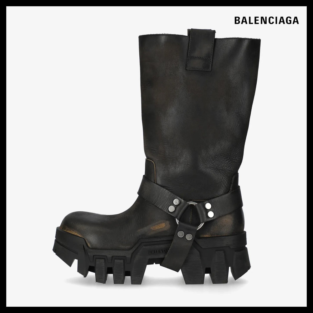 【BALENCIAGA】Bulldozer Harness Boots - Black