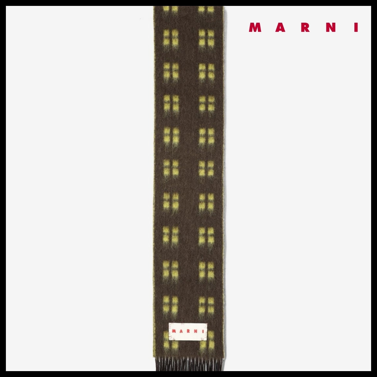 【MARNI】Square Wool Mohair Muffler Coffee